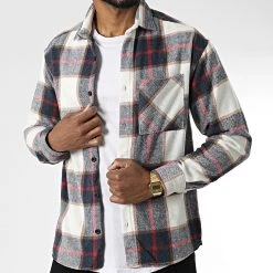 Bon marché ⭐ Surchemise A Carreaux 7037 Bleu Marine de Classic Series 🔥 -Classic Series Soldes classic series 345964 7037 ANTRACITE 20221031T142139 03