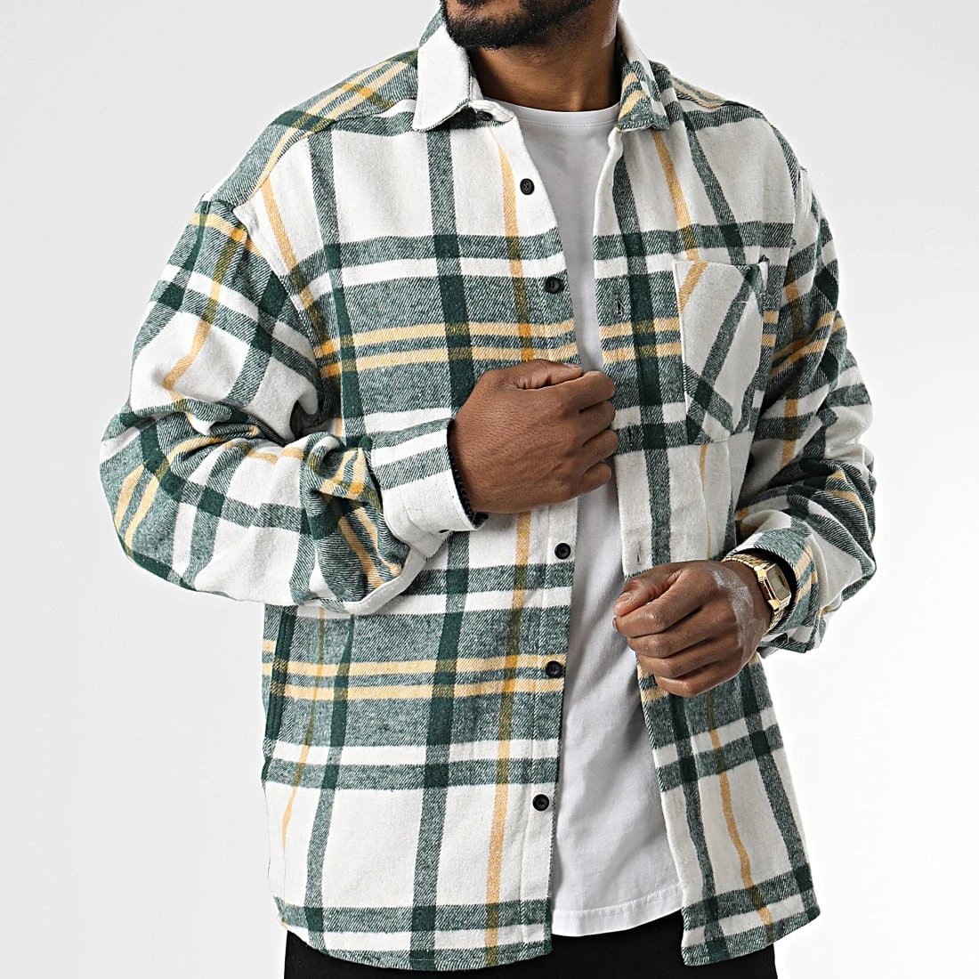 Meilleure vente 🛒 Surchemise A Carreaux 7037 Vert de Classic Series 🧨 5 Meilleure vente 🛒 Surchemise A Carreaux 7037 Vert de Classic Series 🧨 – Image 3