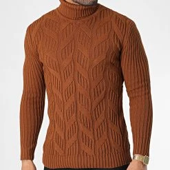 Acheter 😉 Pull Col Roulé T3843 Marron de Classic Series ❤️ -Classic Series Soldes classic series 346031 T3843 TUTUN 20221031T135320 03