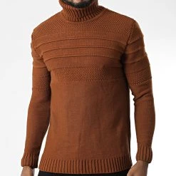 Acheter 🛒 Pull Col Roulé T3832 Marron de Classic Series 🔔