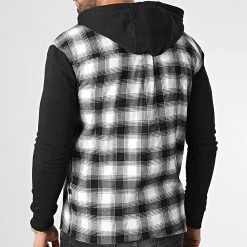 Sortie ❤️ Surchemise Capuche A Carreaux 10022 Blanc Noir de Classic Series 👍 -Classic Series Soldes classic series 348150 DP 10022 133 001 20221124T143829 04