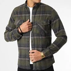 Acheter 😍 Surchemise Carreaux Y-2242 Vert Kaki de Classic Series 👍