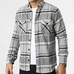 Sortie ✨ Surchemise Carreaux Y-2042 Gris Chiné de Classic Series 💯 -Classic Series Soldes classic series 348568 Y 2042 10 20221128T141543 03