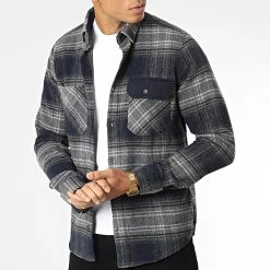 Nouveau ⭐ Surchemise Carreaux Y-2240 Bleu Marine Gris Chiné de Classic Series ✨ -Classic Series Soldes classic series 348634 Y 2240 01 20221128T141021 03