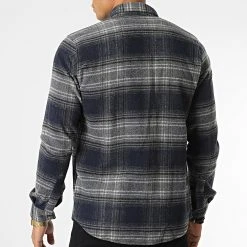 Nouveau ⭐ Surchemise Carreaux Y-2240 Bleu Marine Gris Chiné de Classic Series ✨ -Classic Series Soldes classic series 348634 Y 2240 01 20221128T141022 04