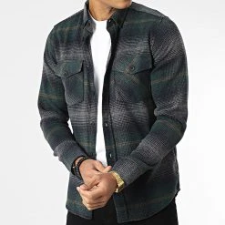 Le moins cher ⌛ Surchemise Carreaux Y-2042 Vert Bleu Marine de Classic Series 😀