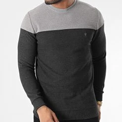 Vente flash ✔️ Sweat Crewneck RBL6211 Gris Anthracite Gris Clair de Classic Series 🔔