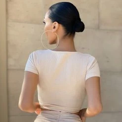 Budget 💯 Top Crop Femme Cross My Mind Beige de Classic Series 👍 -Classic Series Soldes club l london 271808 CL125866080 SAND 20210723T155134 03