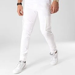 Remise ✔️ Jogger Pant Slim DP11000 Blanc de Classic Series ❤️