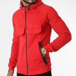 Offres ✨ Sweat Zippé Capuche Gortion Rouge de Classic Series ❤️ -Classic Series Soldes none 309436 GORTION RED 20220322T150645 03