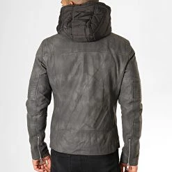 Meilleur prix 🌟 Veste Biker Capuche 79719 Gris Anthracite Noir de Classic Series 🧨 -Classic Series Soldes terance kole 190853 79719 BLACK 20190729T092210 05