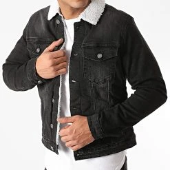 Top 10 ✔️ Veste Jean Col Fourrure 66124 Noir de Classic Series ❤️